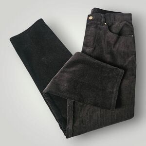 Lauren Ralph Lauren Pants Womens 8 Black Corduroy Stretch Straight‎ Leg LRL